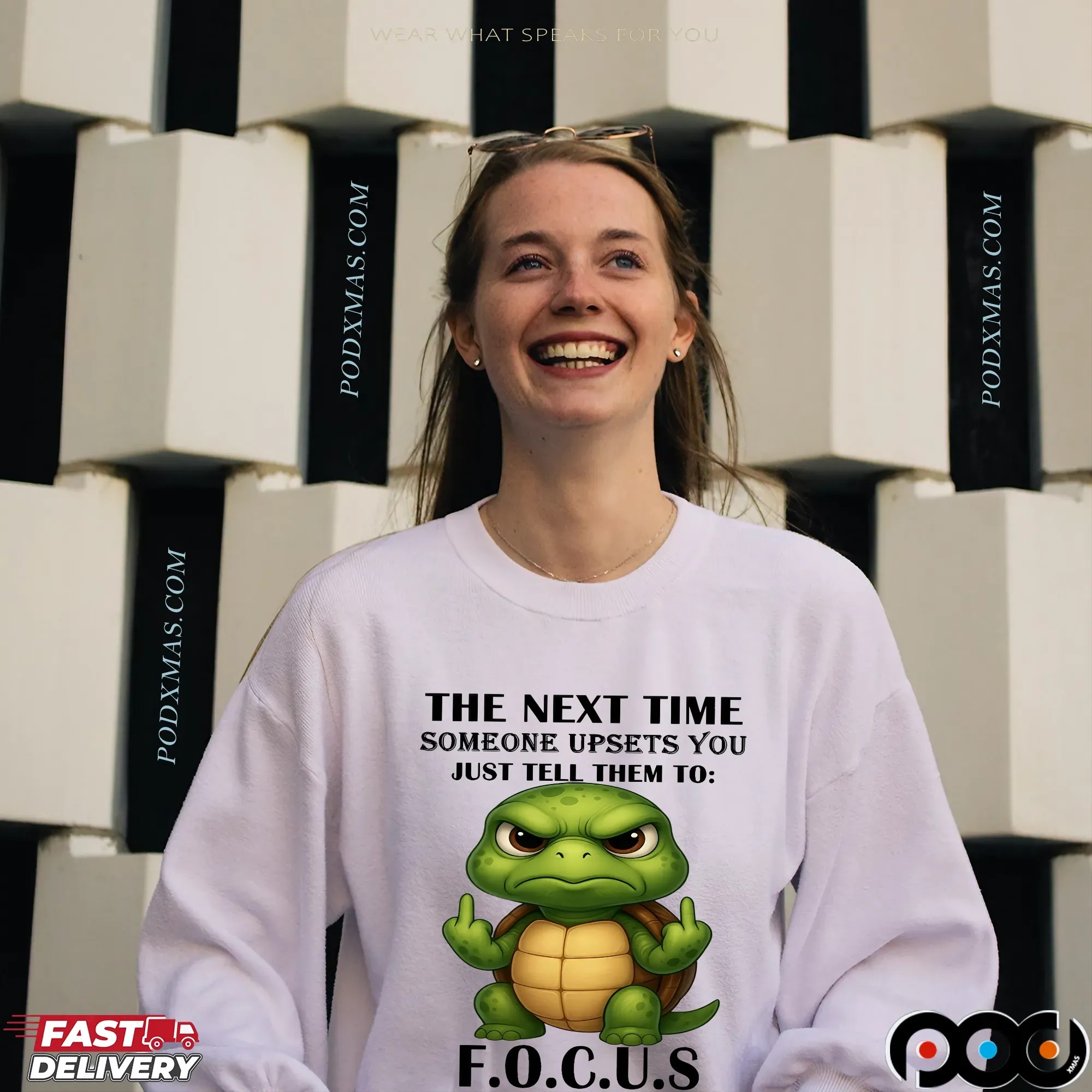 Turtle The Next Time Someone Upsets You Just Tell Them To Focus (Fuck Off Cause Ur Stupid) Meme T Shirt