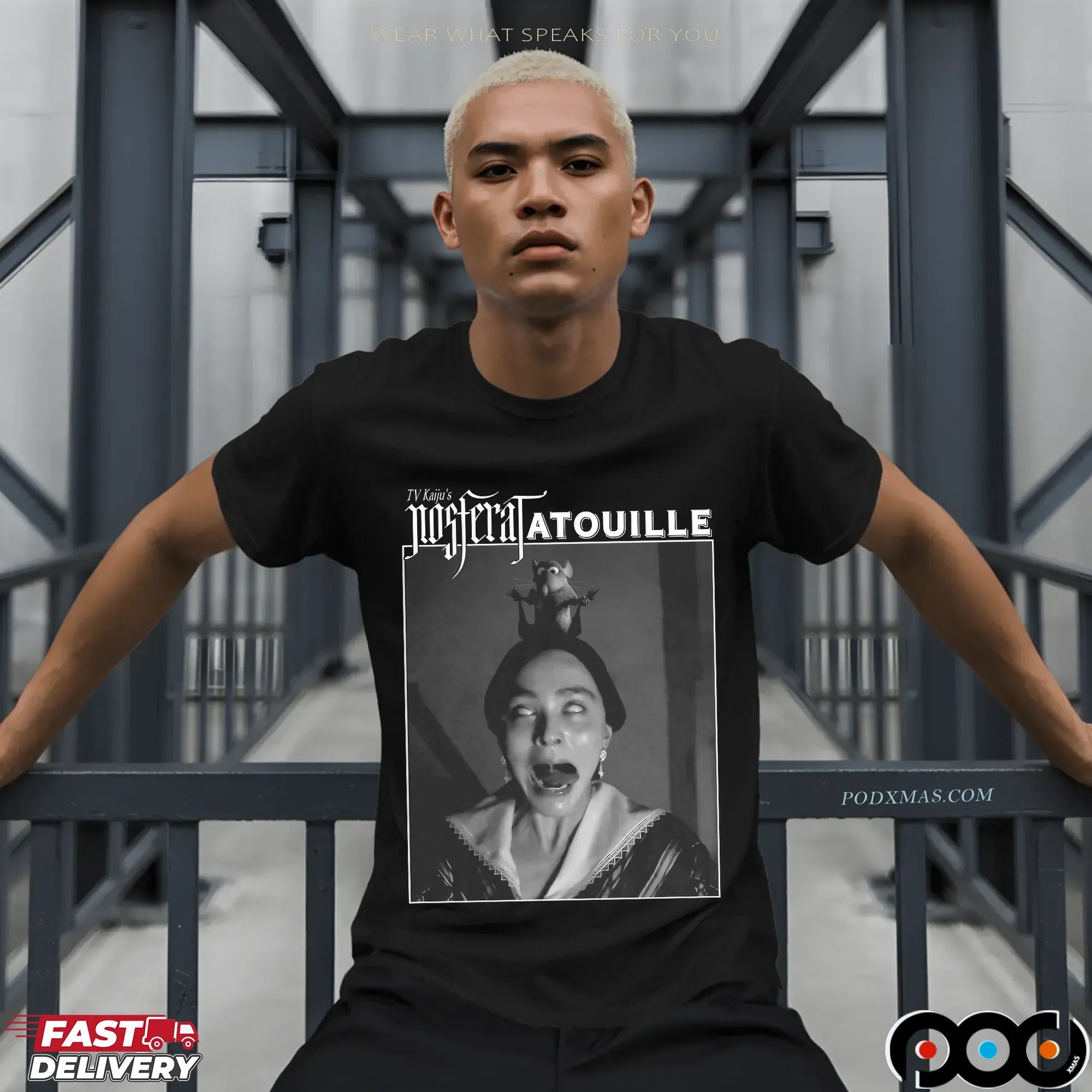 Tv Kaiju's Nosferatatouille 1922 Nosferatu And 2007 Ratatouille Film T Shirt