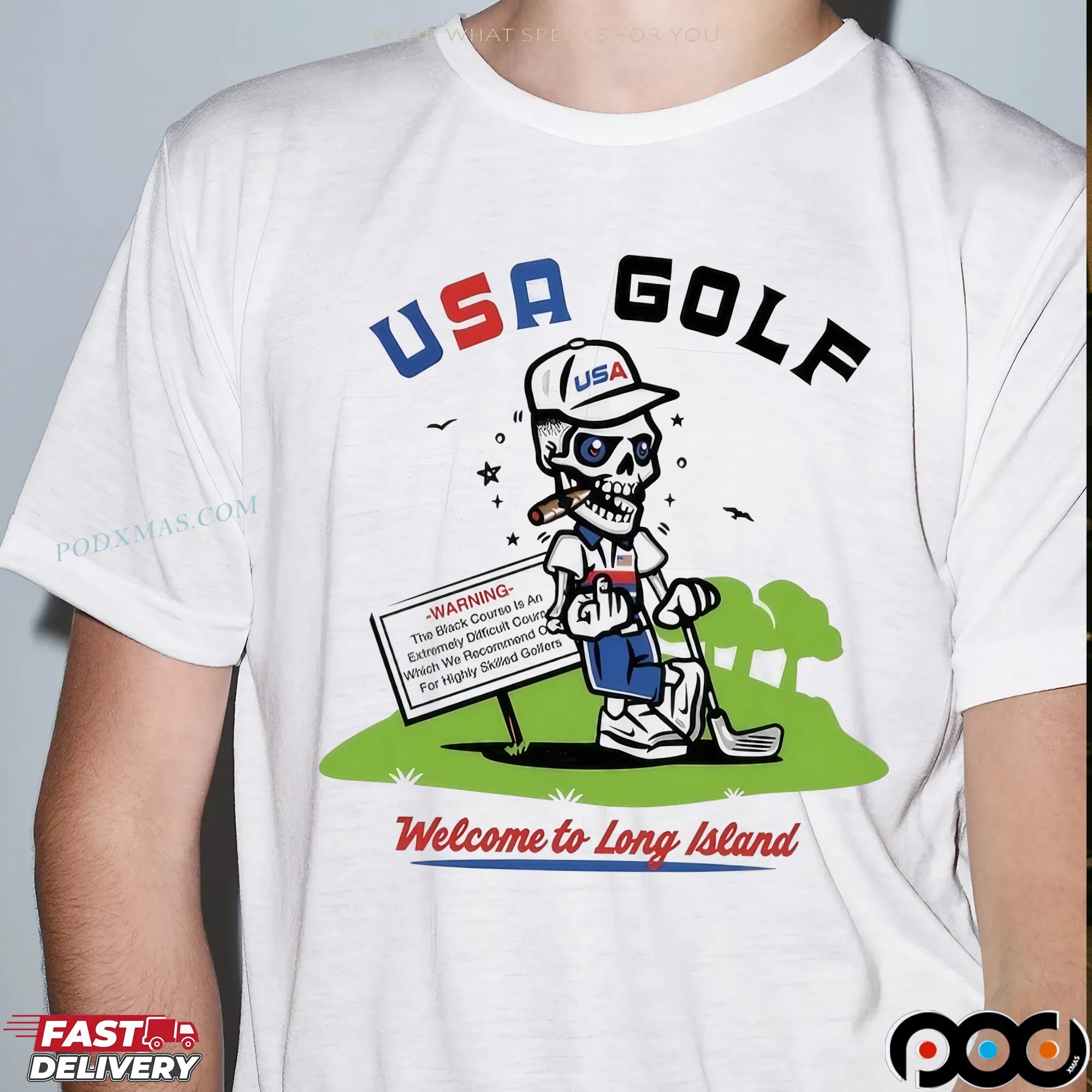USA Golf Skeleton Welcome To Long Island Shooter McGavin T Shirt