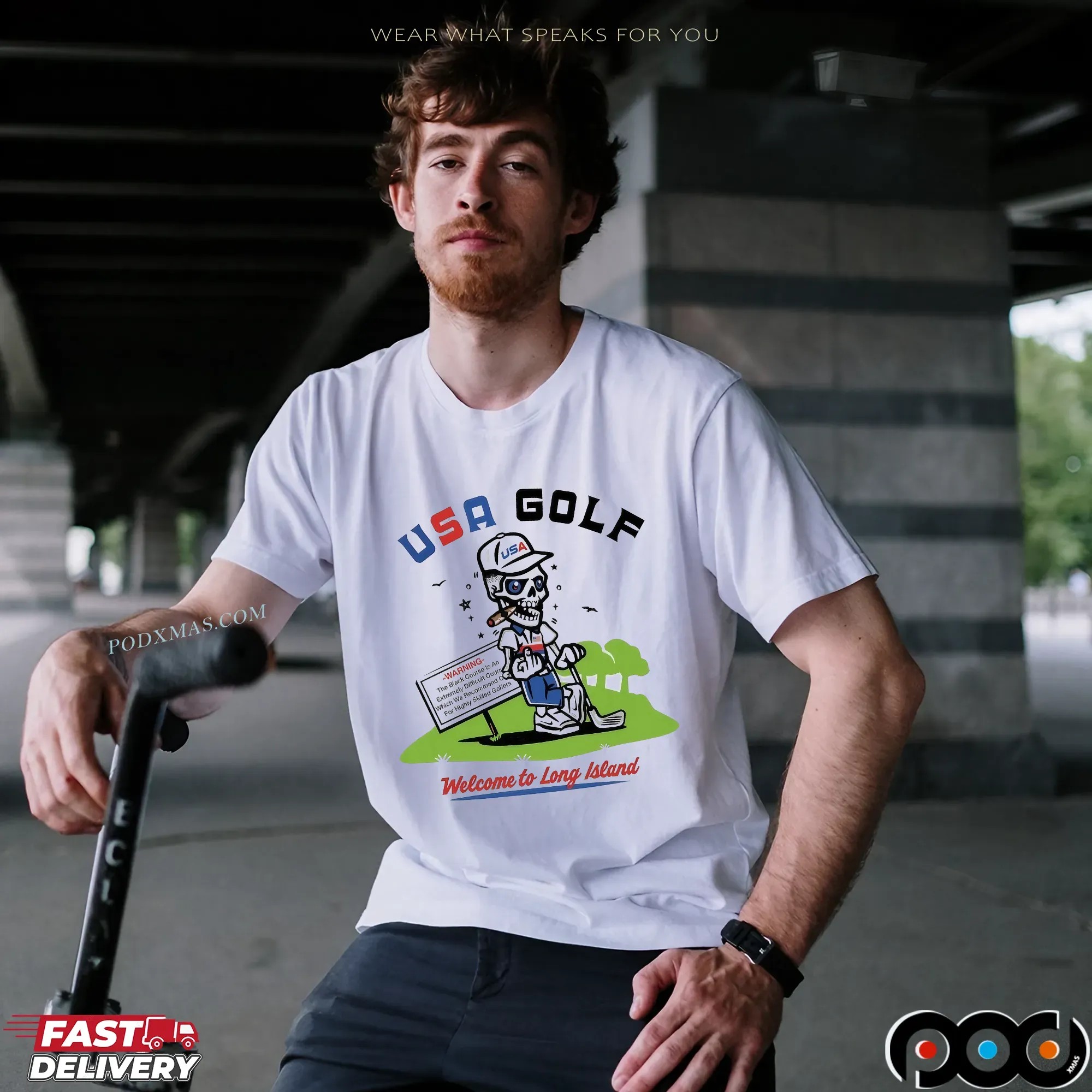 USA Golf Skeleton Welcome To Long Island Shooter McGavin T Shirt