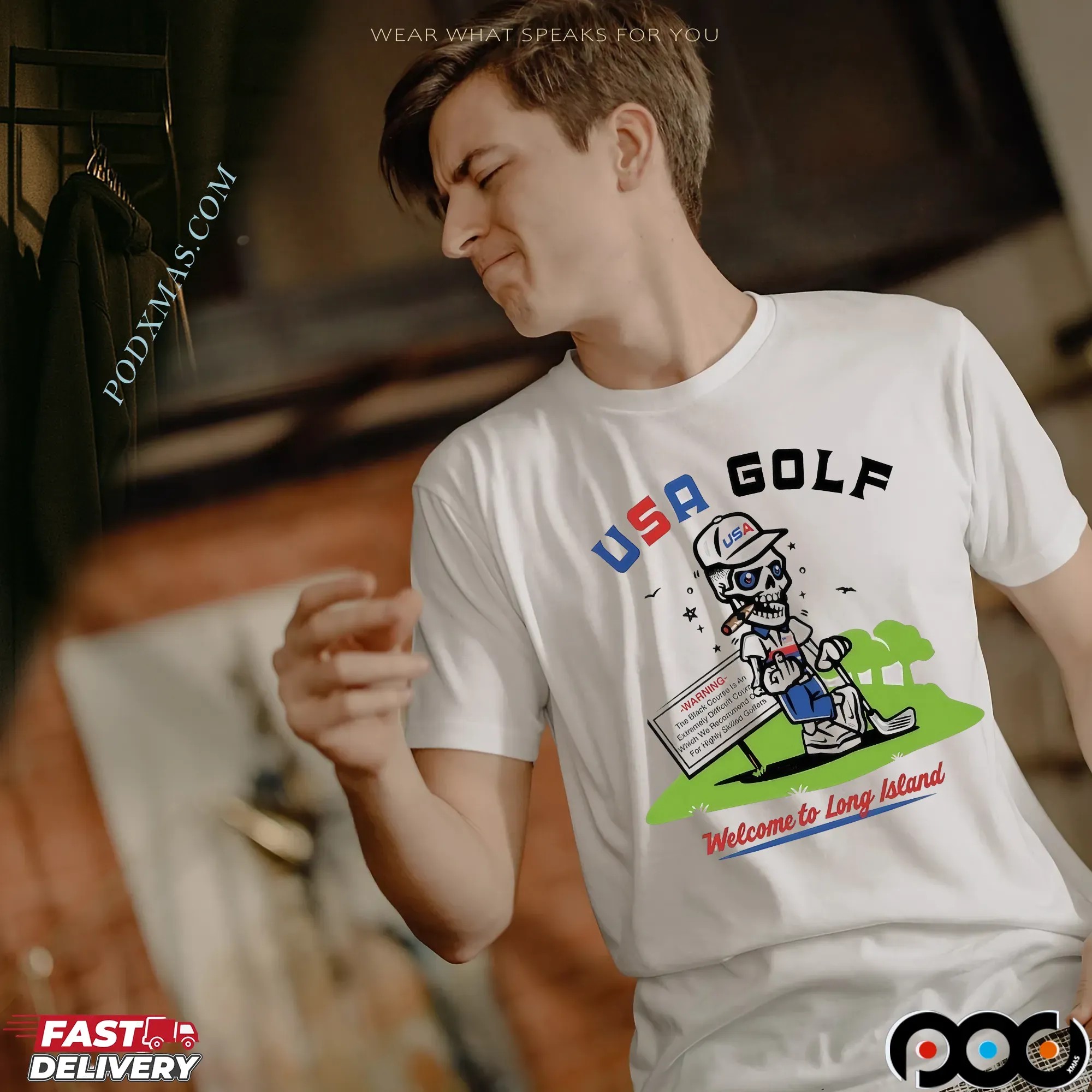 USA Golf Skeleton Welcome To Long Island Shooter McGavin T Shirt