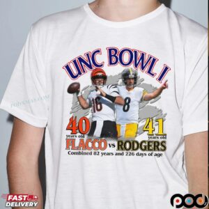 Unc Bowl I Flacco Vs Rodgers Combined 82 Years And 226 Days Of Age Graphic T Shirt