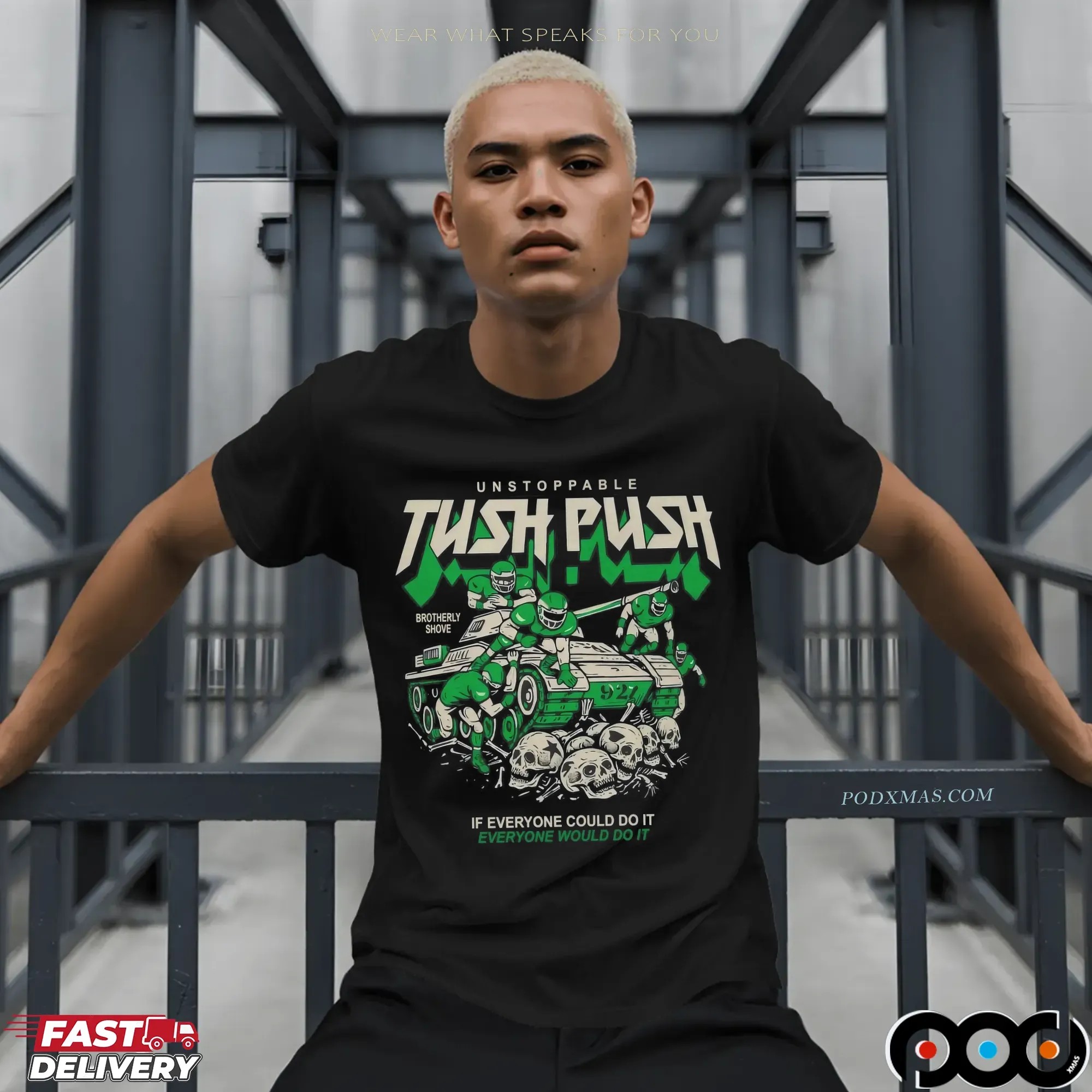Unstoppable Tush Push Brotherly Shove Graphic T Shirt