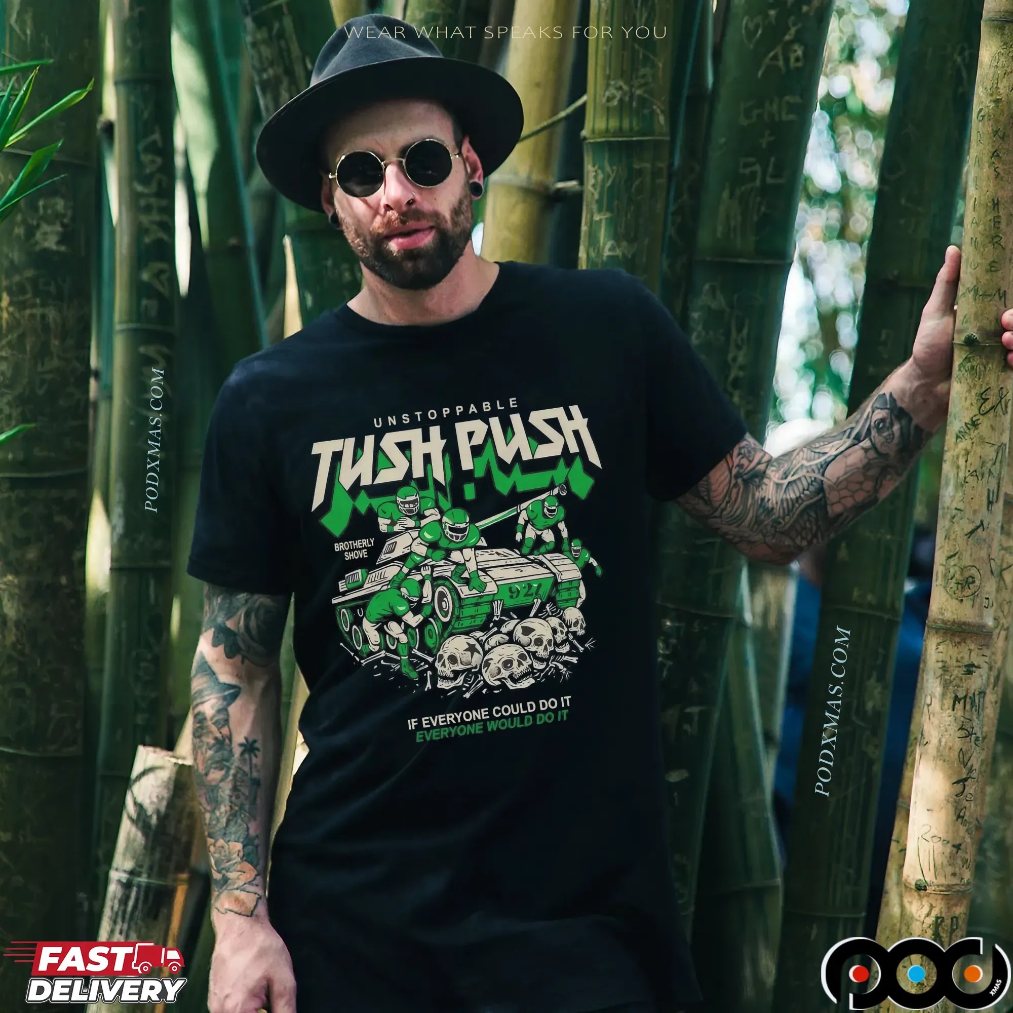 Unstoppable Tush Push Brotherly Shove Graphic T Shirt