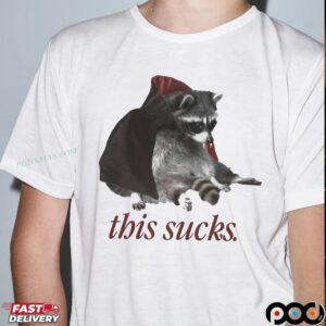 Vampire Raccoon This Sucks Halloween T Shirt