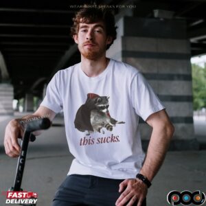 Vampire Raccoon This Sucks Halloween T Shirt