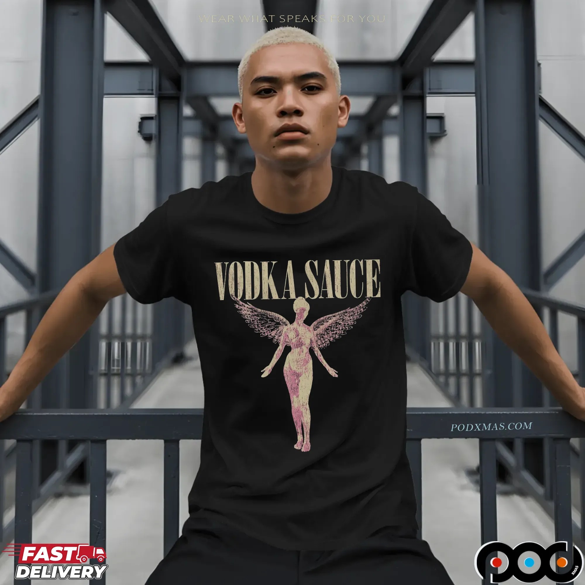 Vodka Sauce Angel Gothic T Shirt