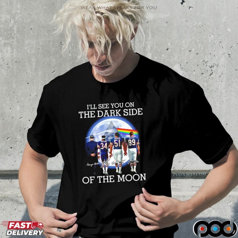 Pink Floyd Chicago Bears I'll See You On The Dark Side Of The Moon T Shirt