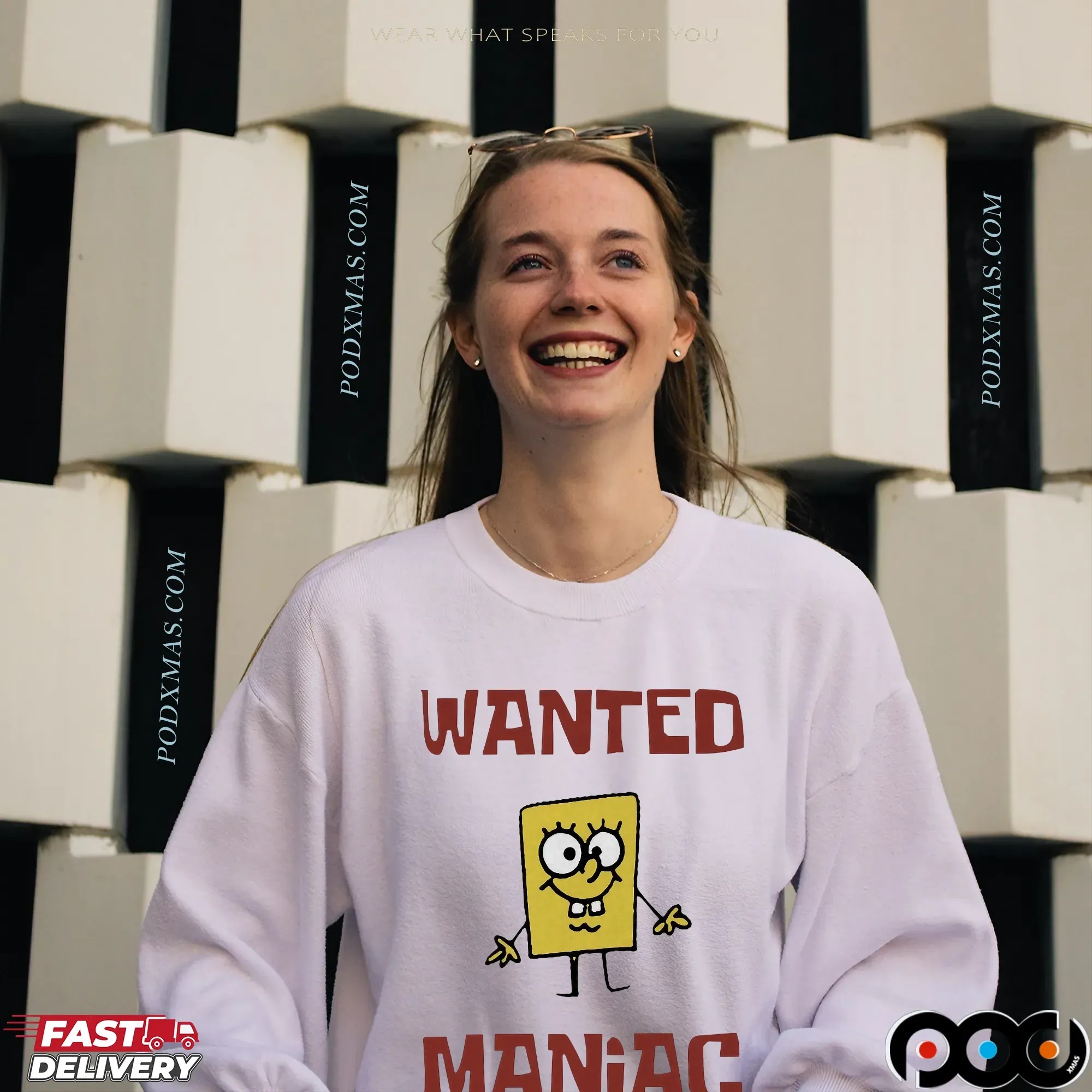 Wanted Maniac Cartoon Sponge Cartoon Parody T Shirt