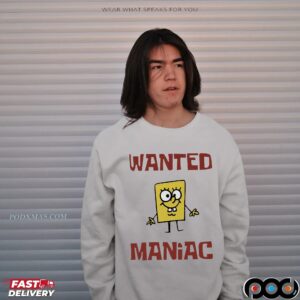 Wanted Maniac Cartoon Sponge Cartoon Parody T Shirt