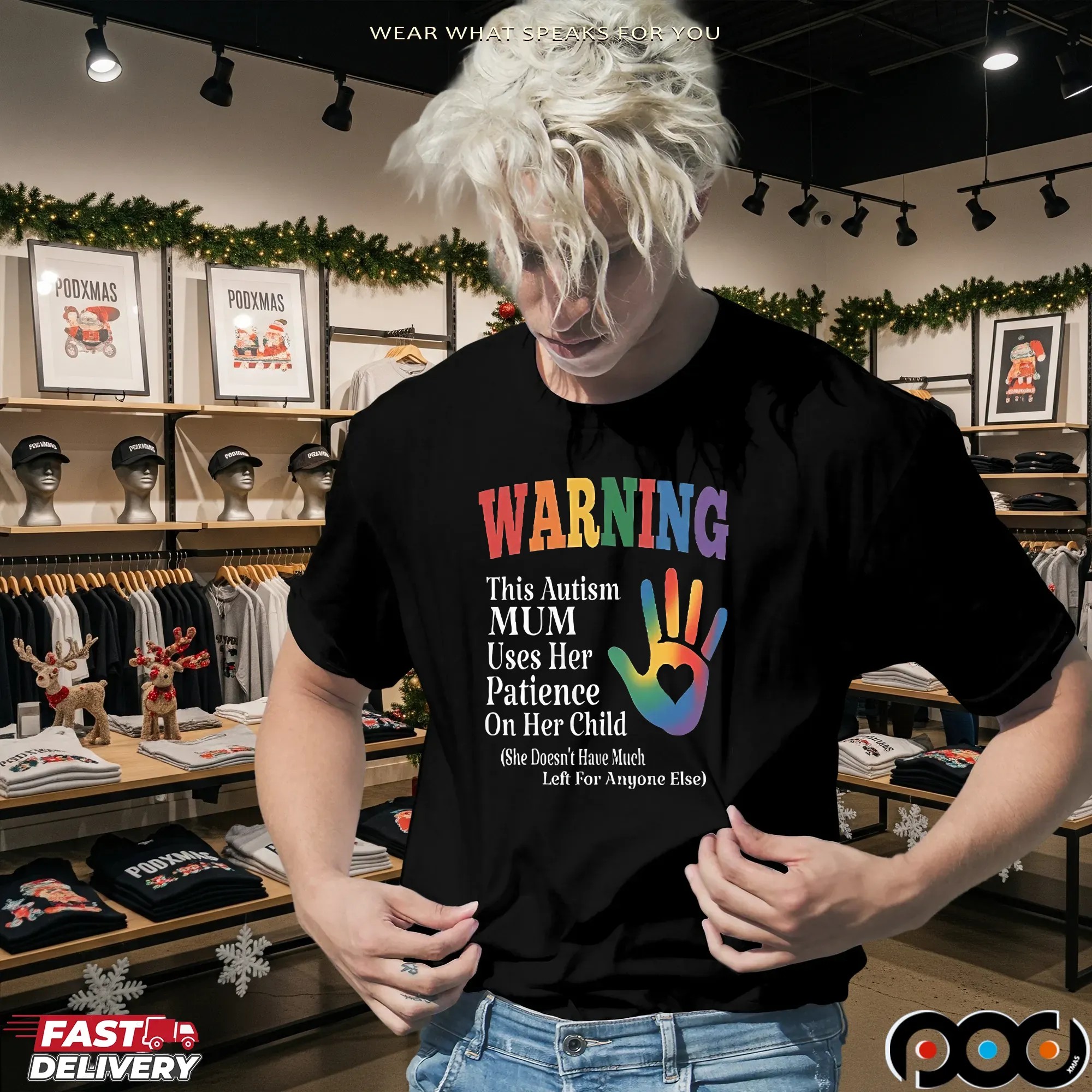 Warning This Autism Mum Uses Her Patience On Her Child She Doesn't Have Much Left For Anyone Else T Shirt