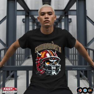 Washington Commanders Skull Helmet 2025 Halloween T Shirt
