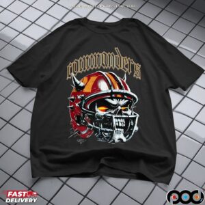 Washington Commanders Skull Helmet 2025 Halloween T Shirt