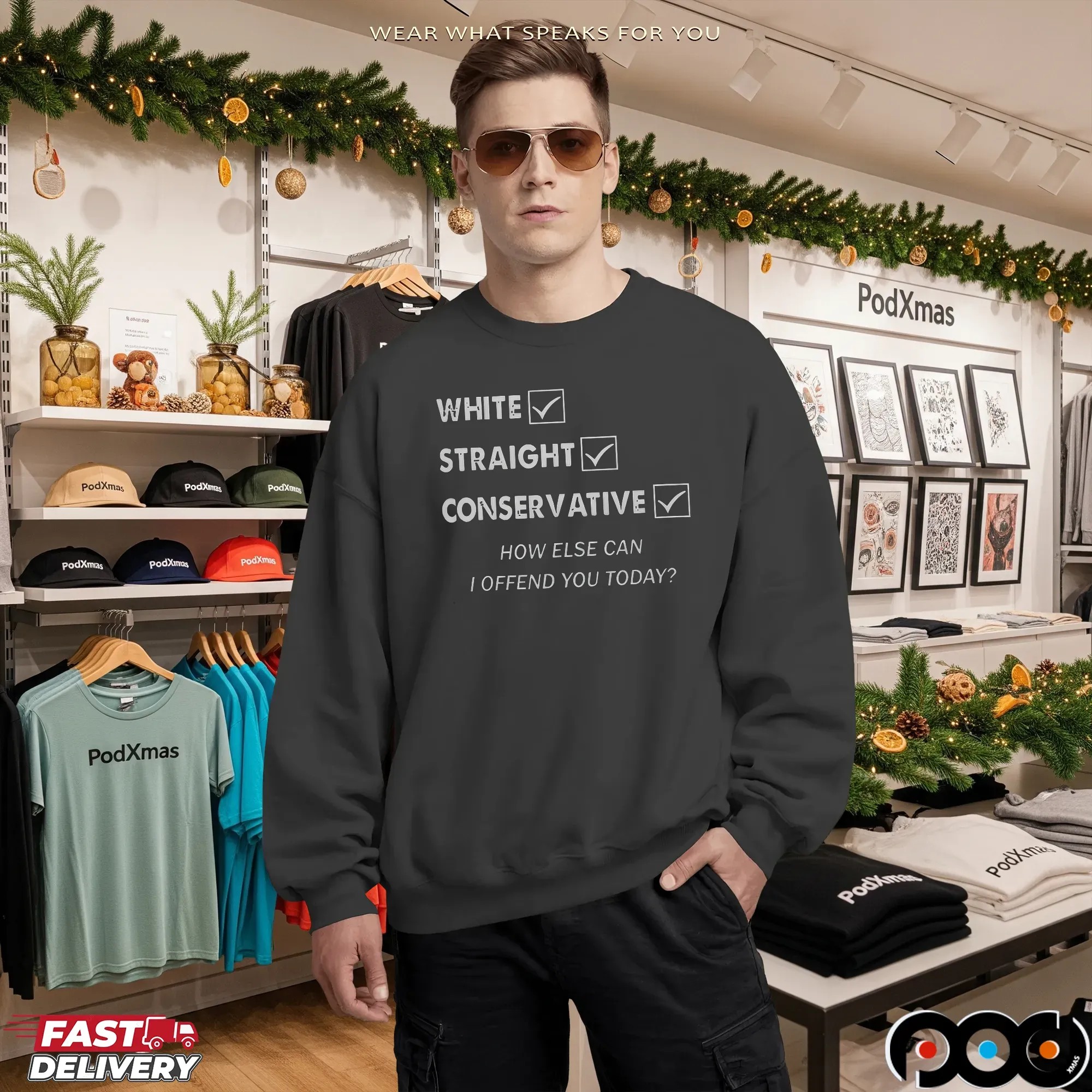 White Straight Conservative How Else Can I Offend You Today Statement T Shirt