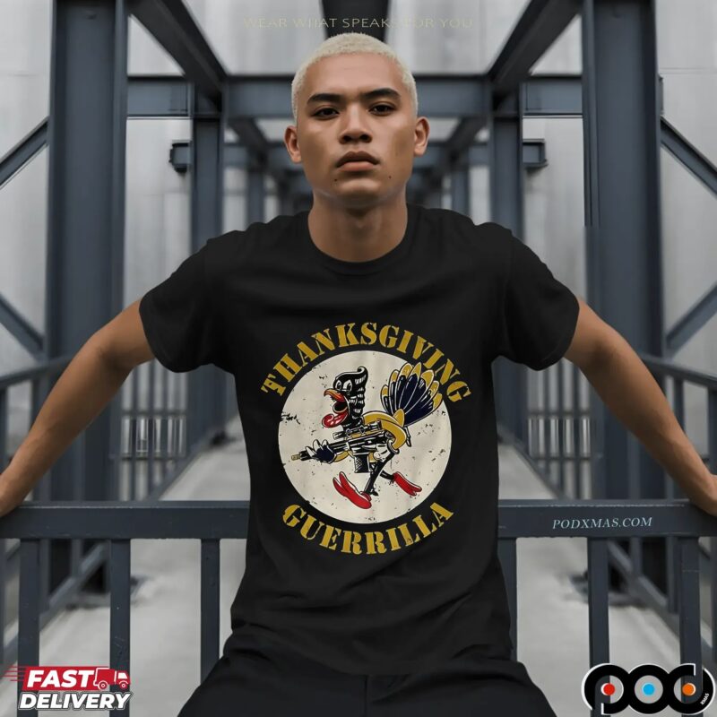 Turkey The Fat Electrician Thanksgiving Guerrilla T Shirt
