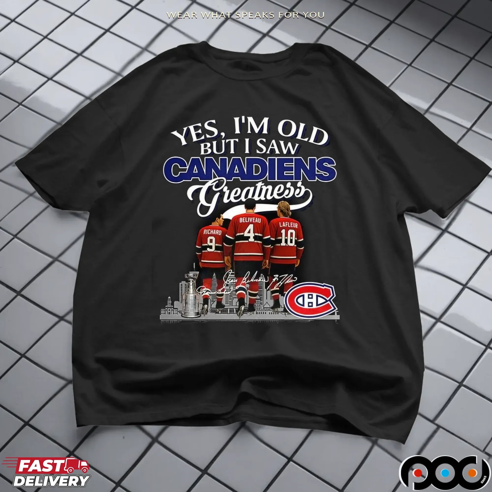 Yes I’m Old But I Saw Montreal Canadiens Legends City Skyline Signature Hockey T Shirt