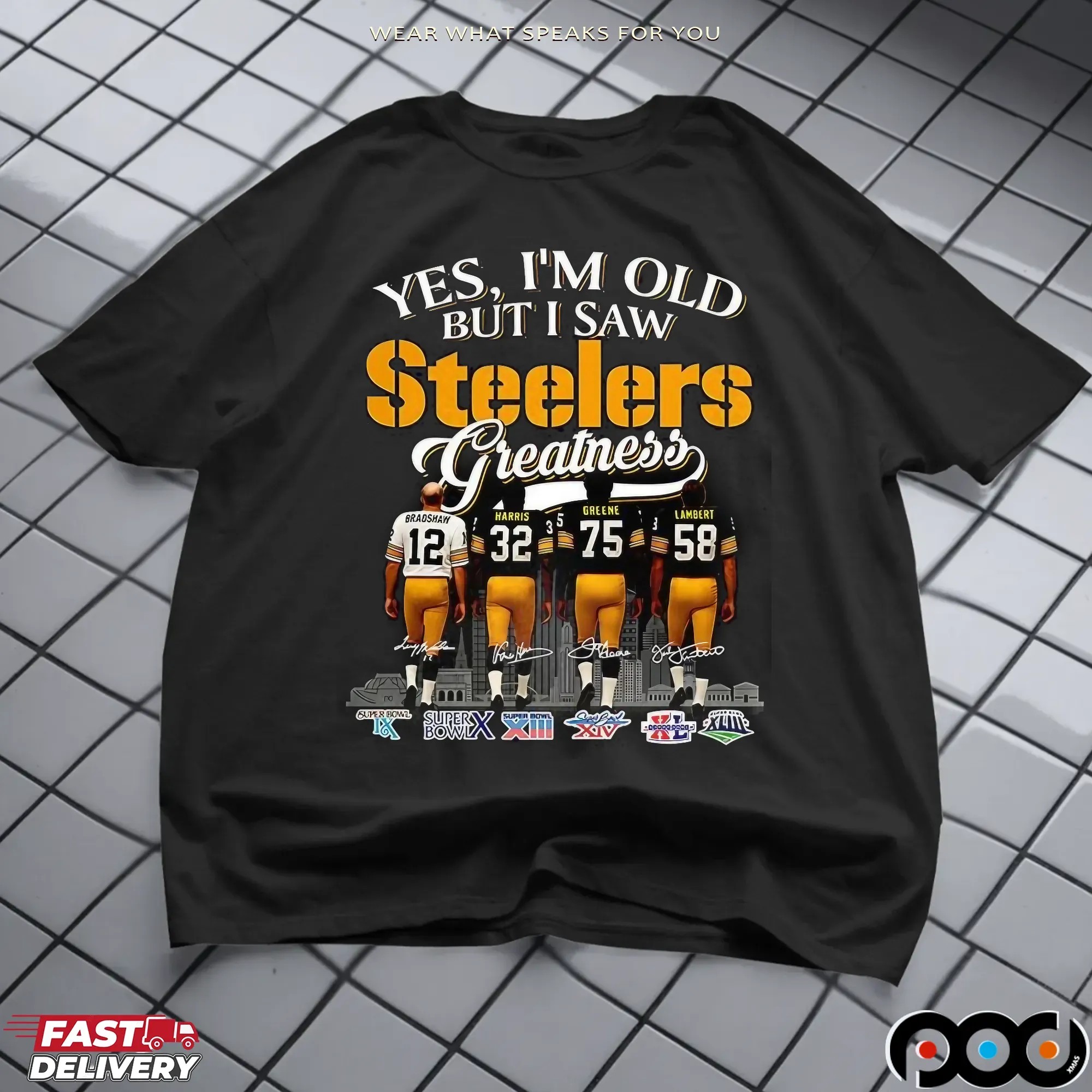 Yes I’m Old But I Saw Pittsburgh Steelers Squad Greatness Legends Signature T Shirt
