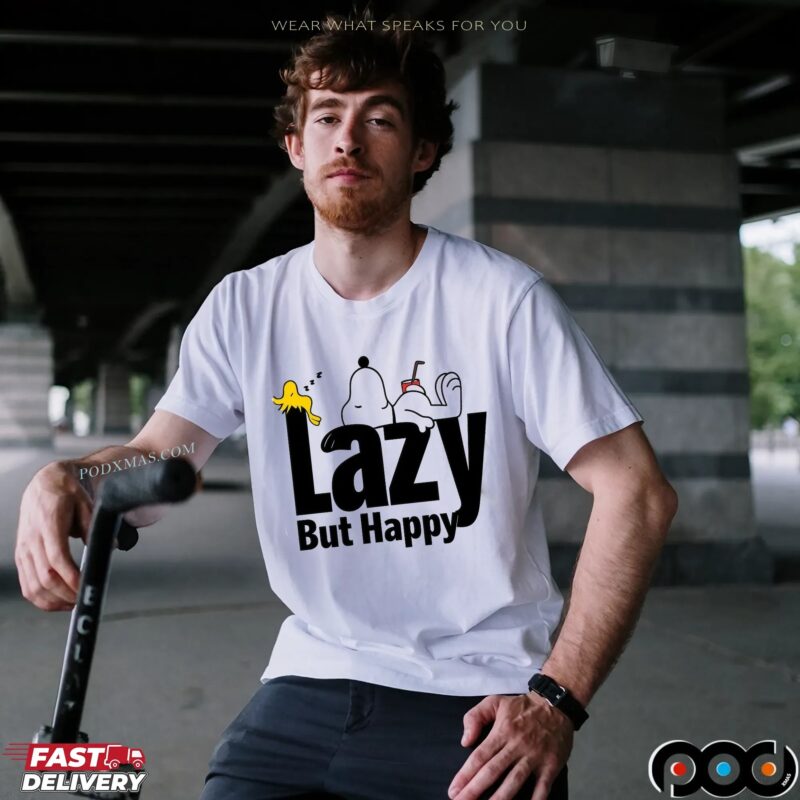 Snoopy And Woodstock Lazy But Happy Meme T Shirt