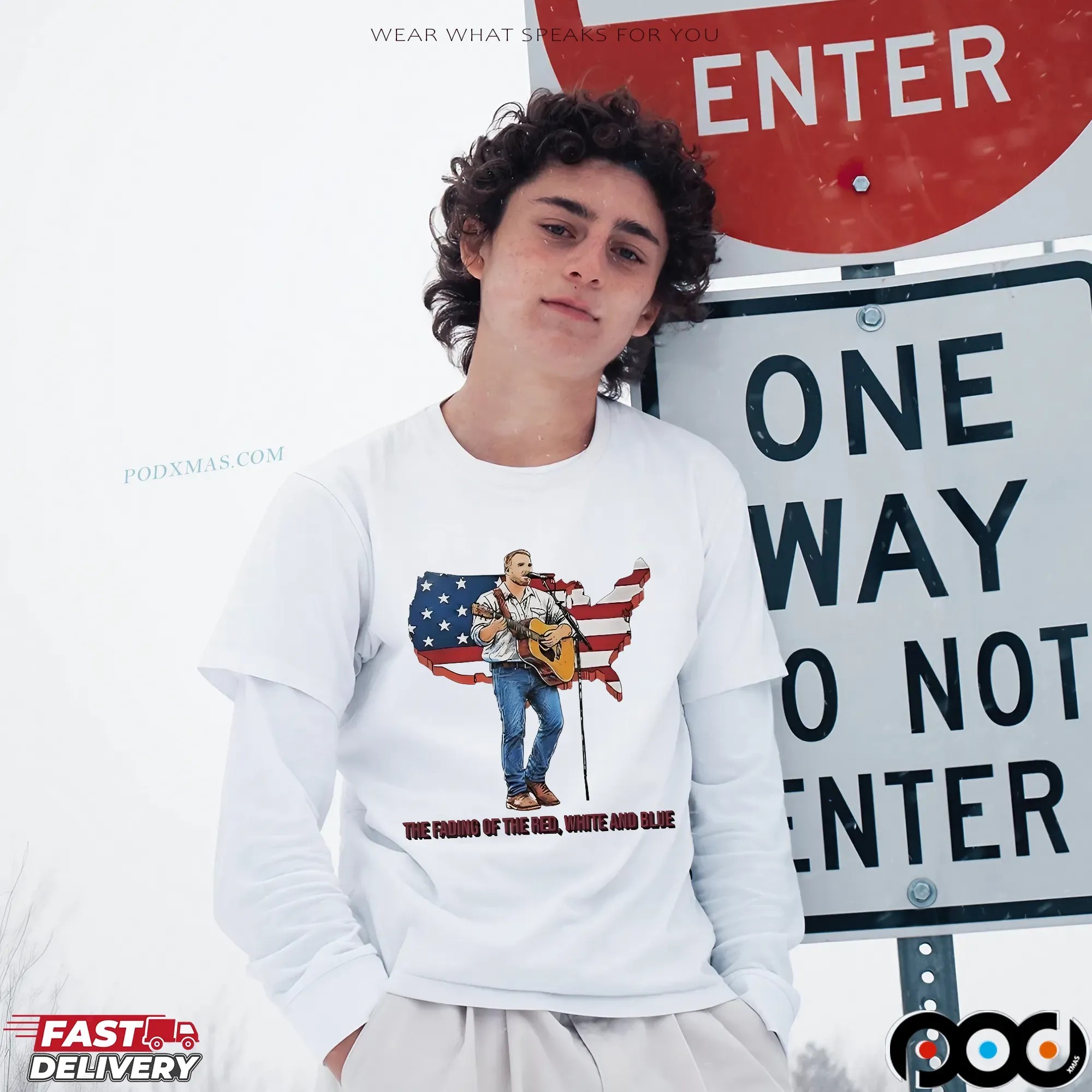 Zach Bryan The Fading Of The Red White And Blue American Flag T Shirt