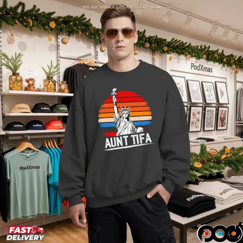 Statue Of Liberty Aunt Tifa Protest Movement Retro T Shirt