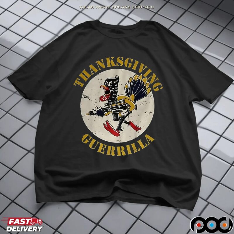 Turkey The Fat Electrician Thanksgiving Guerrilla T Shirt