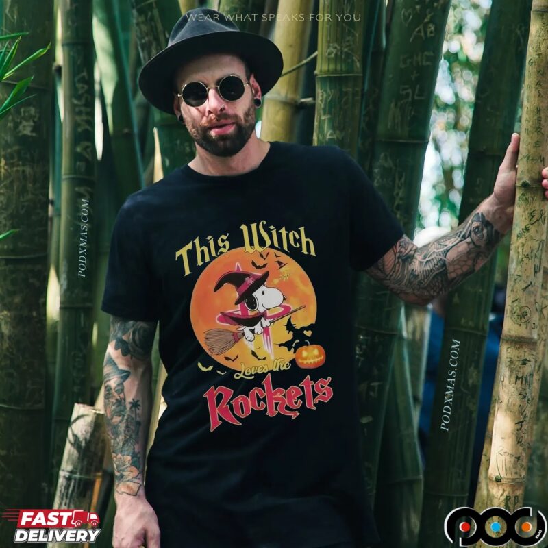 Snoopy This Witch Loves The Houston Rockets Halloween T Shirt