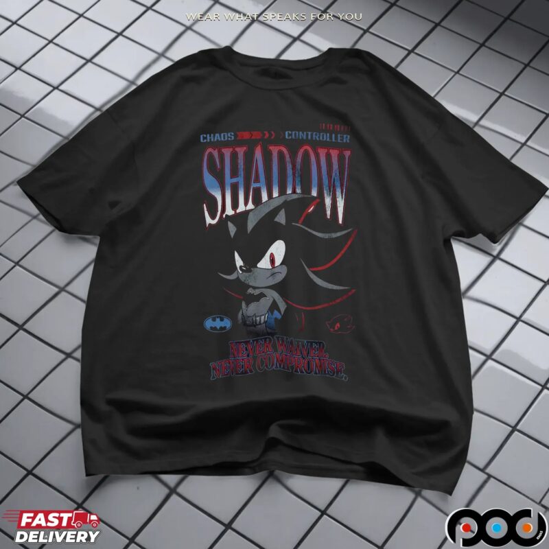 Sonic the Hedgehog DC Comics Shadow x Batman Never Waiver Never Compromise T Shirt