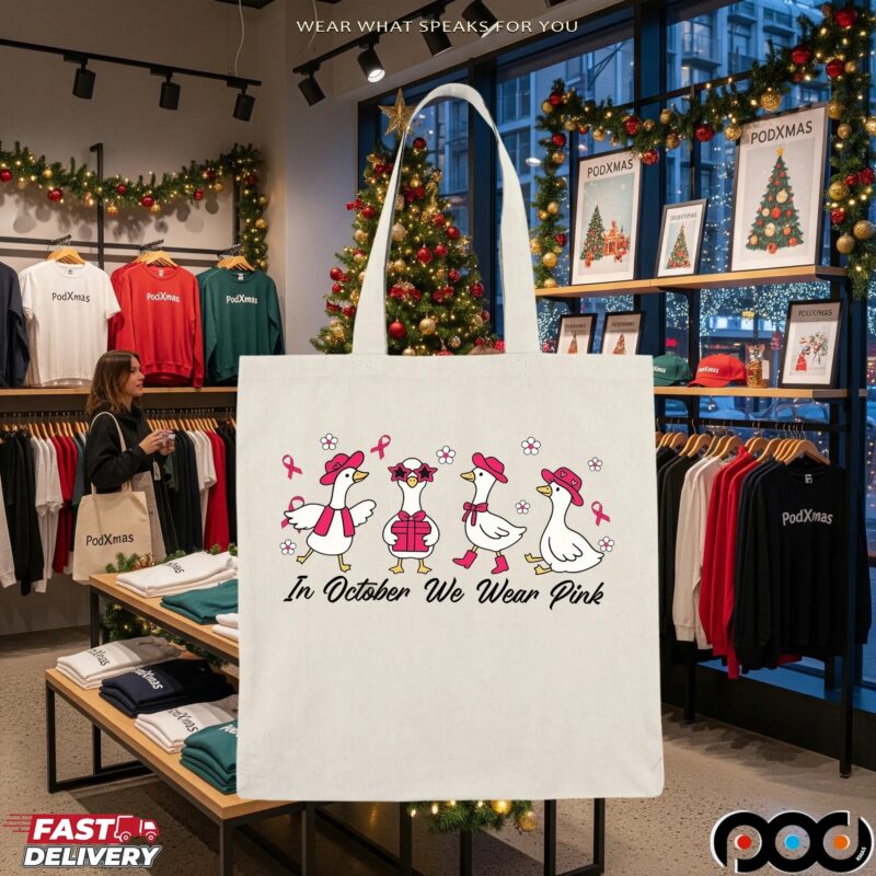 Breast Cancer Goose, In October We Wear Pink Shirt Design, Preppy Breast Cancer, Together We Fight, Pink Coquette Bow Shirt Breast Cancer Goose, In October We Wear Pink Shirt Design, Preppy Breast Cancer, Together We Fight, Pink Coquette Bow Shirt