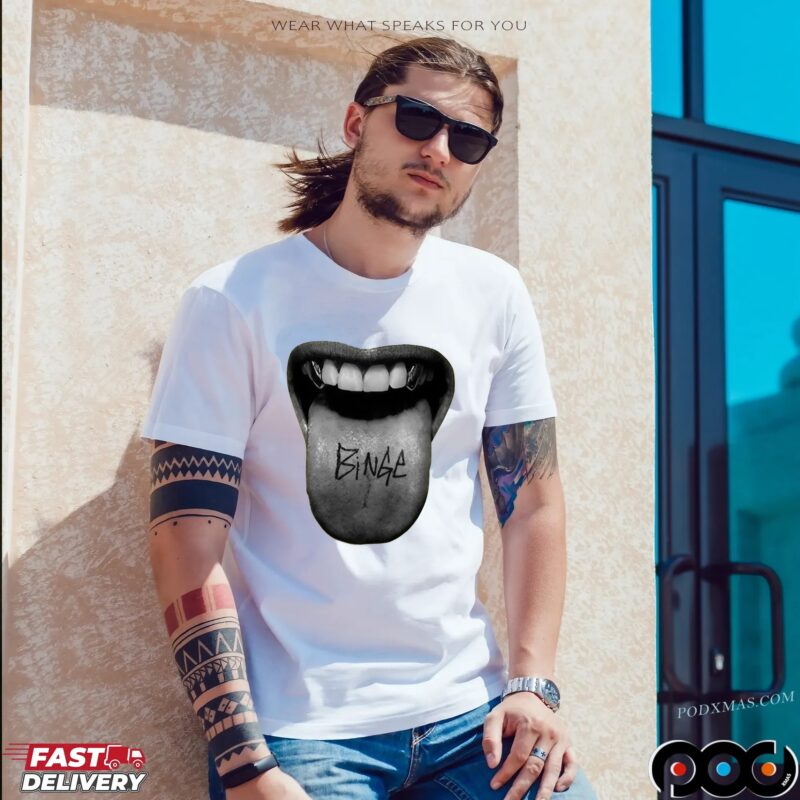 MGK Wearing Binge Tongue T Shirt