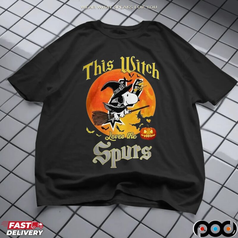 Snoopy This Witch Loves The San Antonio Spurs Halloween T Shirt