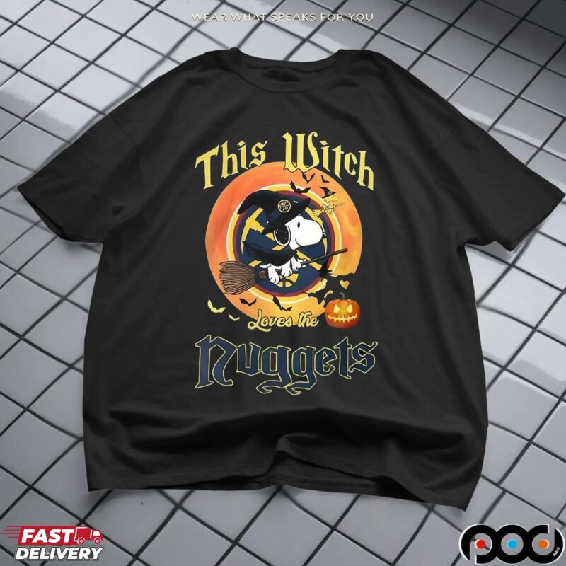 Snoopy This Witch Loves The Denver Nuggets Halloween T Shirt