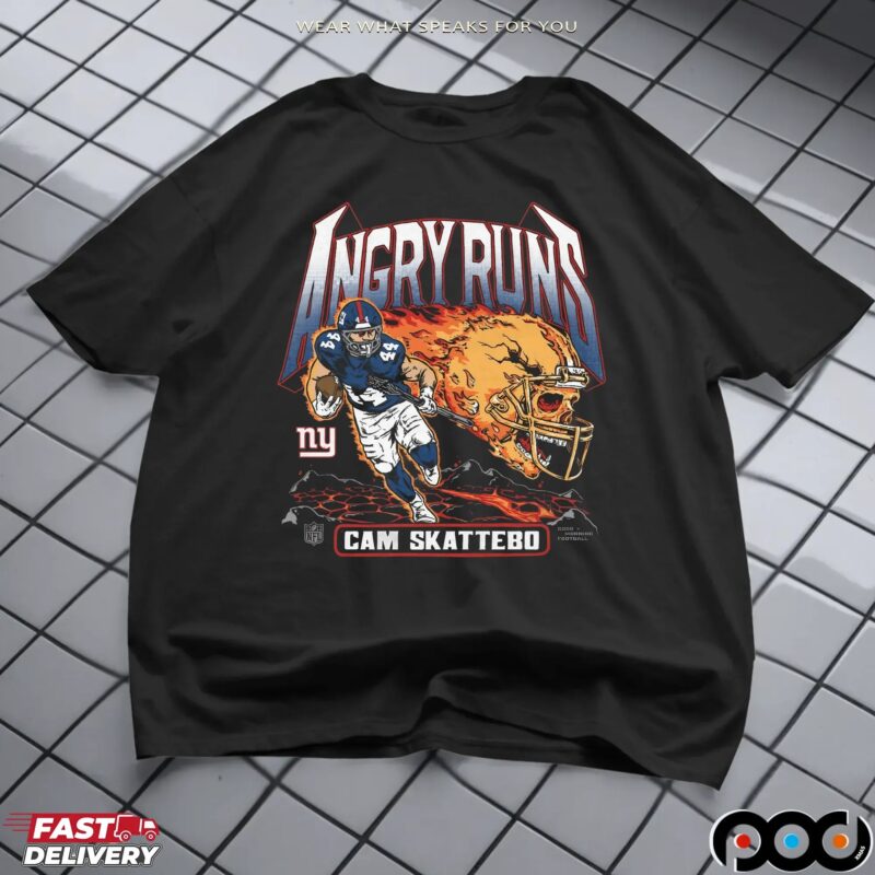 Angry Runs New York Giants Cam Skattebo 2025 T Shirt