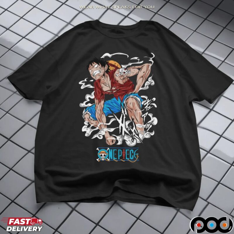 One Piece Luffy Gear Battle-Worn Anime Manga T Shirt