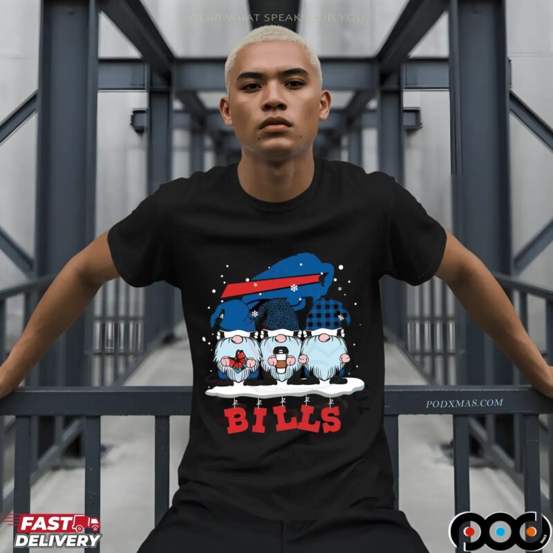 Gnomes Buffalo Bills Christmas Holiday NFL Football Fan Mashup T Shirt