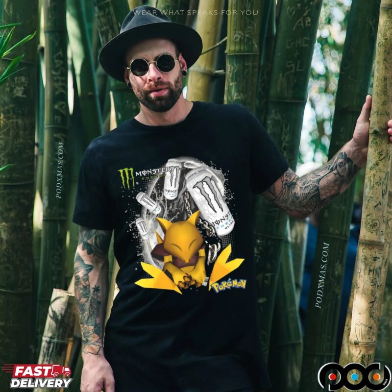 White Monster Energy Pokémon Sleeping Abra T Shirt