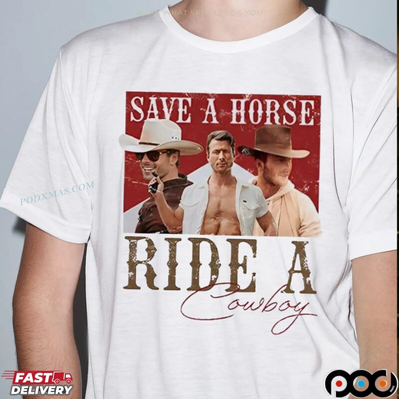 Glen Powell Save A Horse Ride A Cowboy Marlboro T Shirt