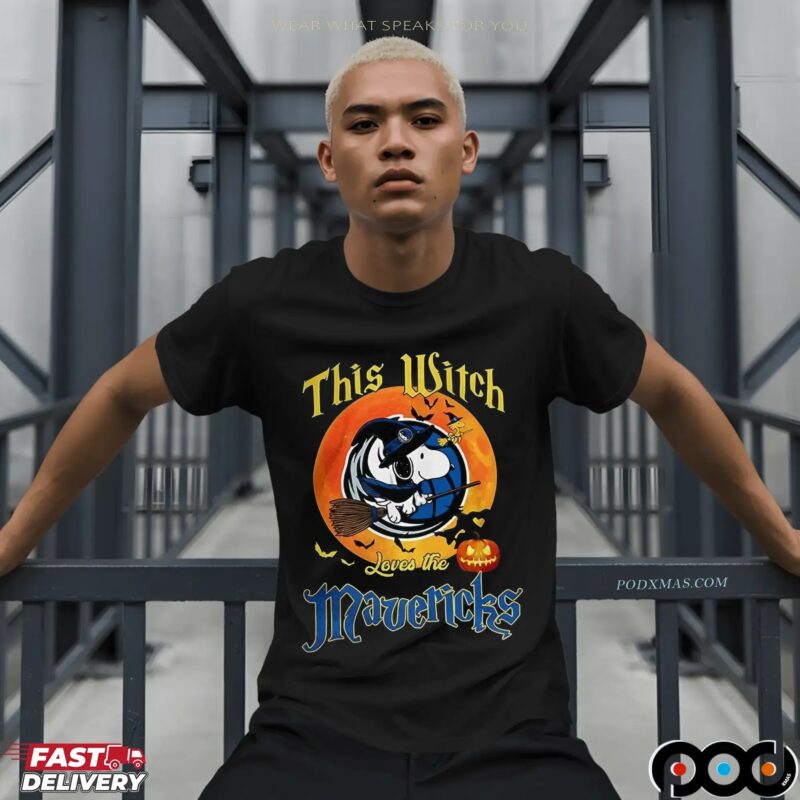 Snoopy This Witch Loves The Dallas Mavericks Halloween T Shirt
