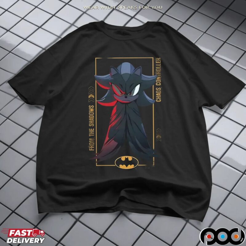 Shadow The Hedgehog and Batman From The Shadows Chaos Controller Mashup T Shirt