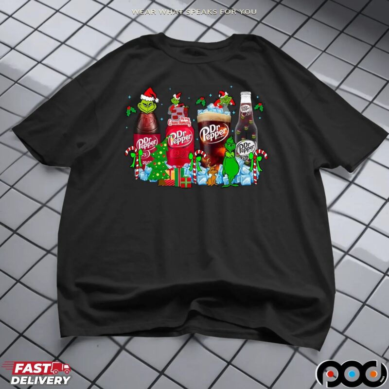 Grinch Dr Pepper Soda Lover Merry Christmas T Shirt