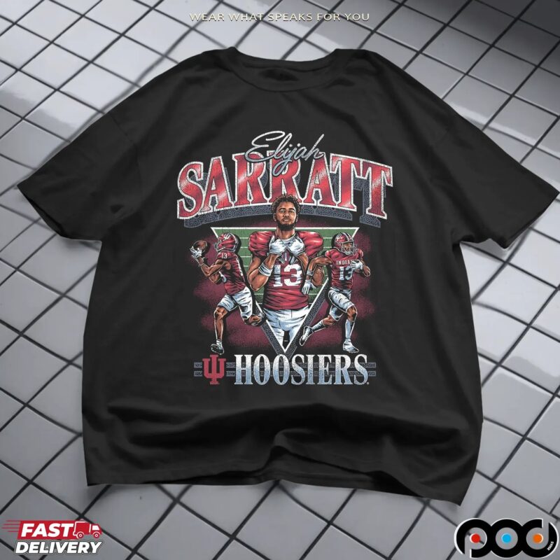 Indiana Hoosiers No 13 Elijah Sarratt Retro Bootleg Graphic T Shirt