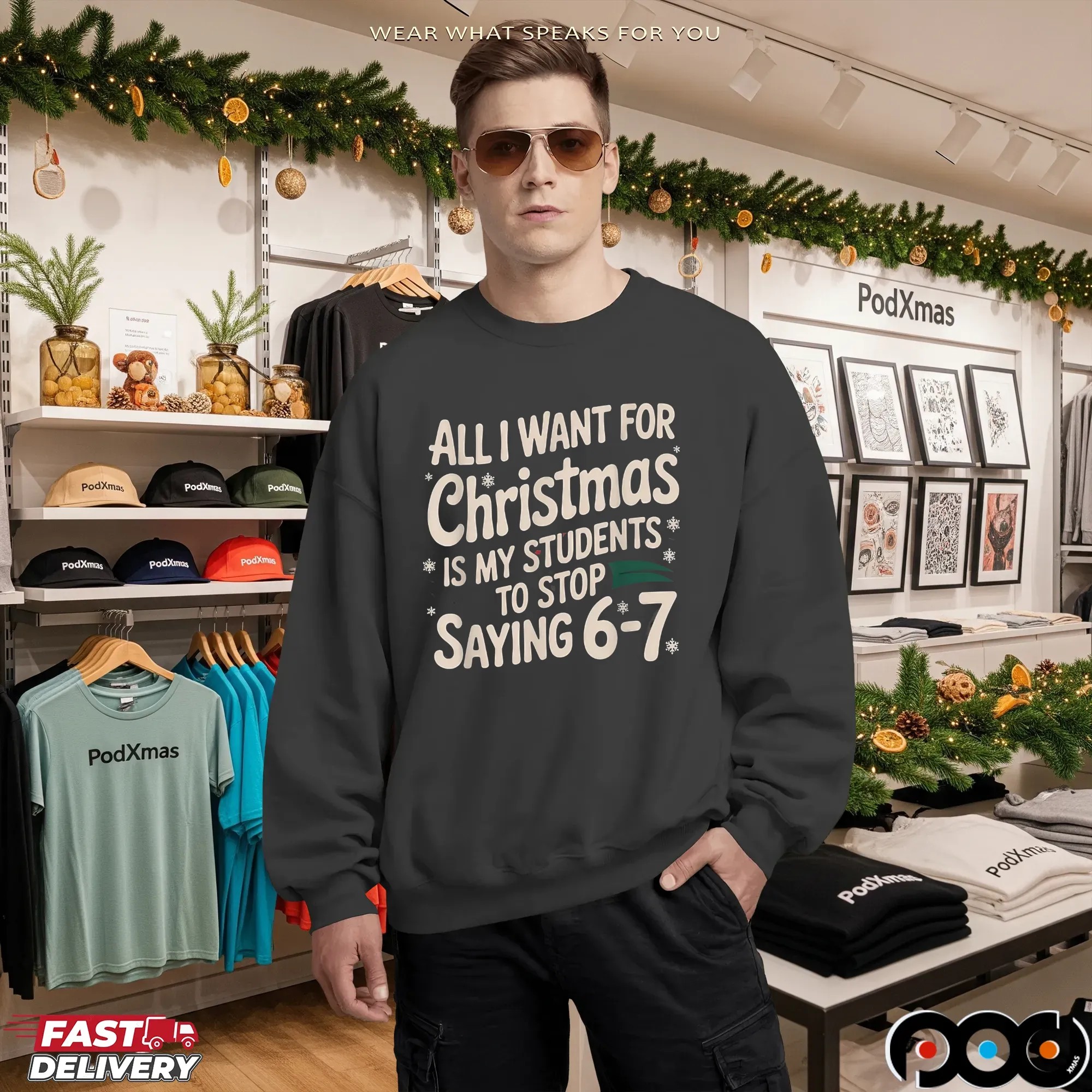 All I Want For Christmas Is My Students To Stop Saying 6-7 Shirt