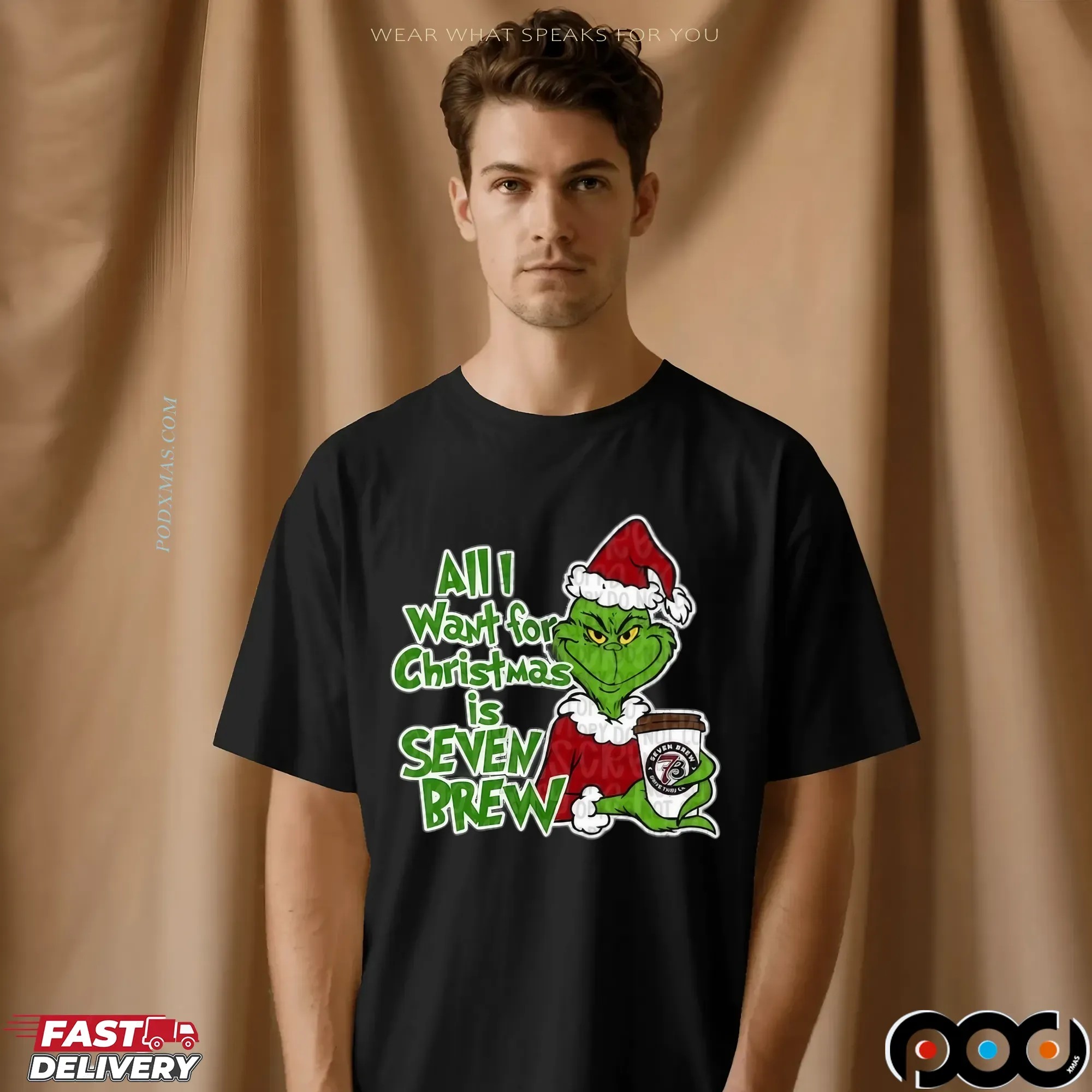 All I Want For Christmas Is Seven Brew Grinch Shirt