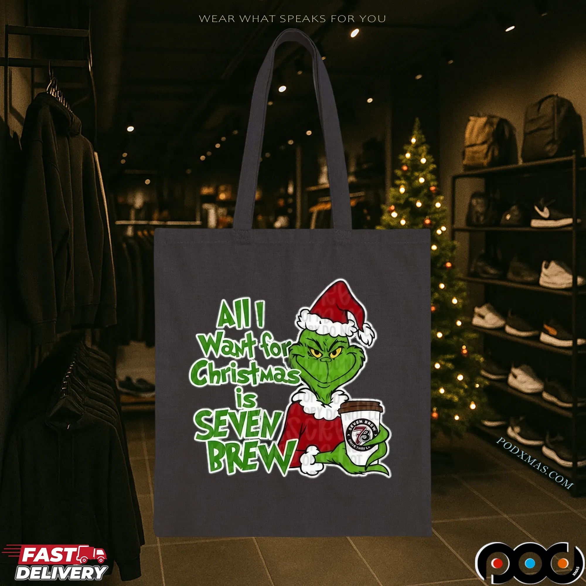 All I Want For Christmas Is Seven Brew Grinch Shirt