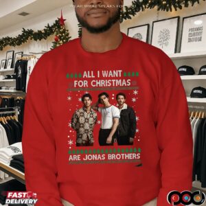 All I Want For Xmas Are Jonas Brothers Ugly Christmas T Shirt