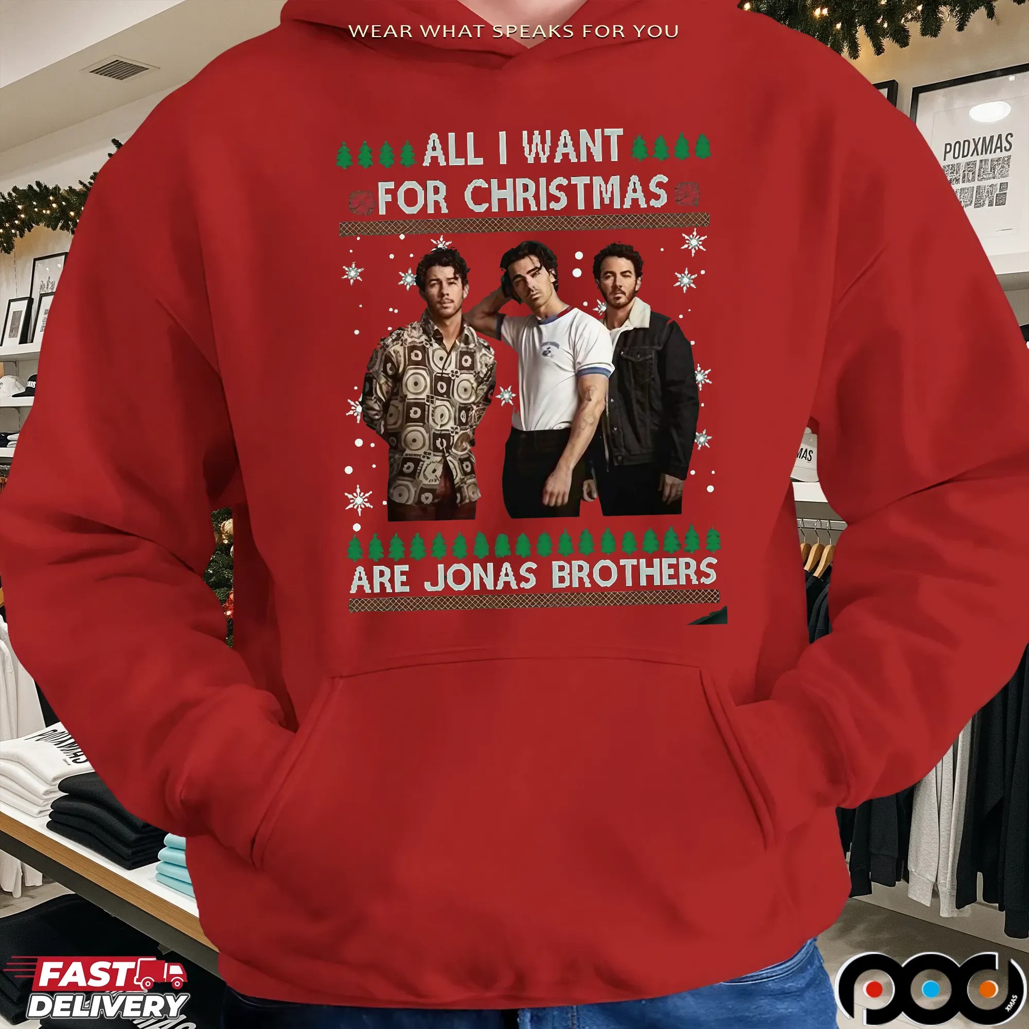 All I Want For Xmas Are Jonas Brothers Ugly Christmas T Shirt