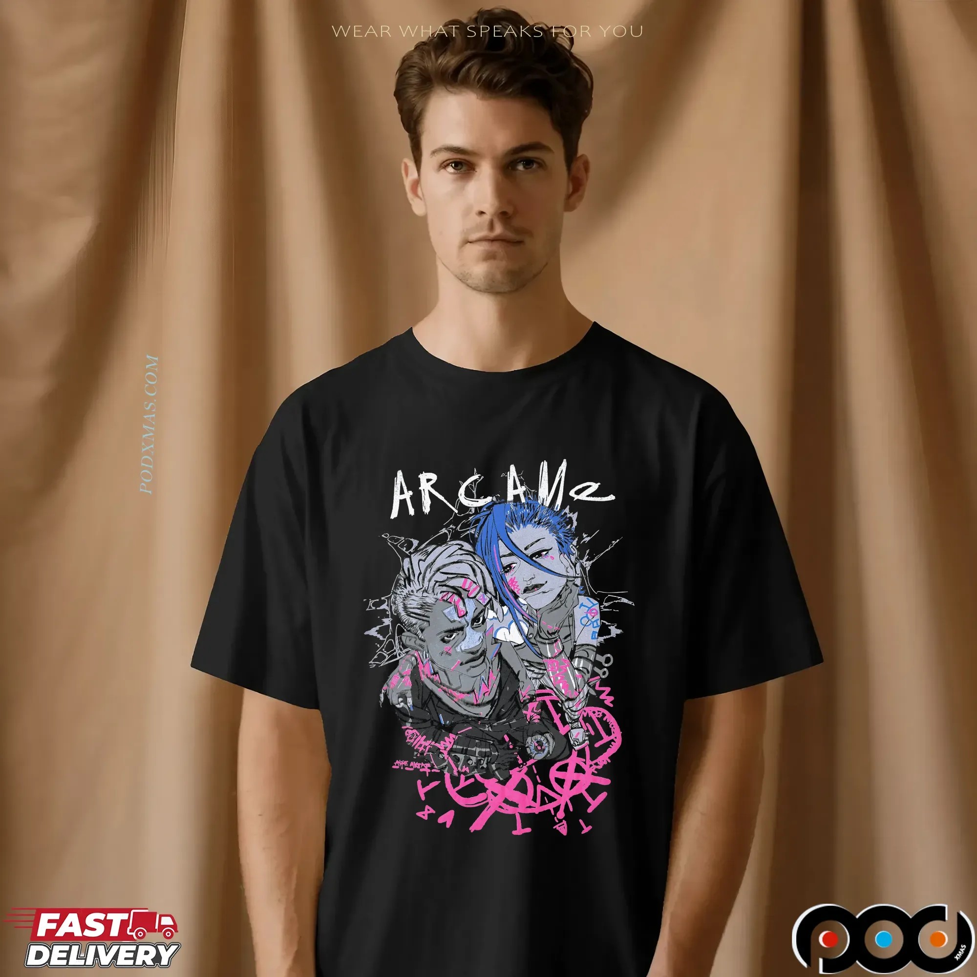 Arcane Jinx and Ekko League Of Legends Graphic T Shirt