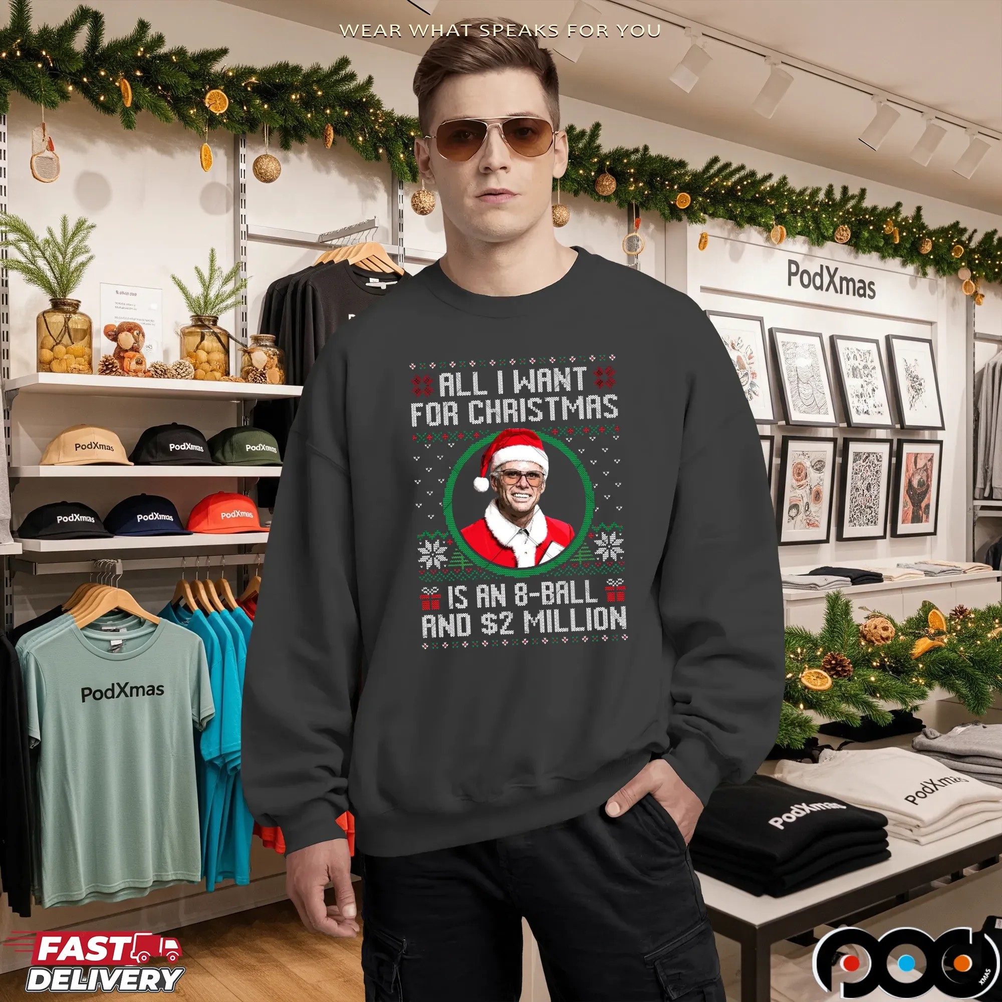 Baby Billy All I Want For Christmas Is A 8-Ball And 2 Million Ugly Christmas Meme T Shirt Baby Billy All I Want For Christmas Is A 8-Ball And 2 Million Ugly Christmas Meme T Shirt