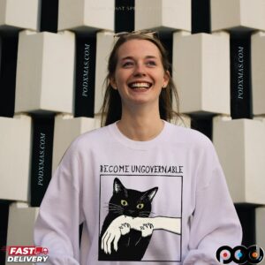 Become Ungovernable Black Cat Biting Meme T Shirt