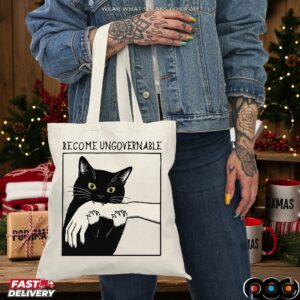 Become Ungovernable Black Cat Biting Meme T Shirt