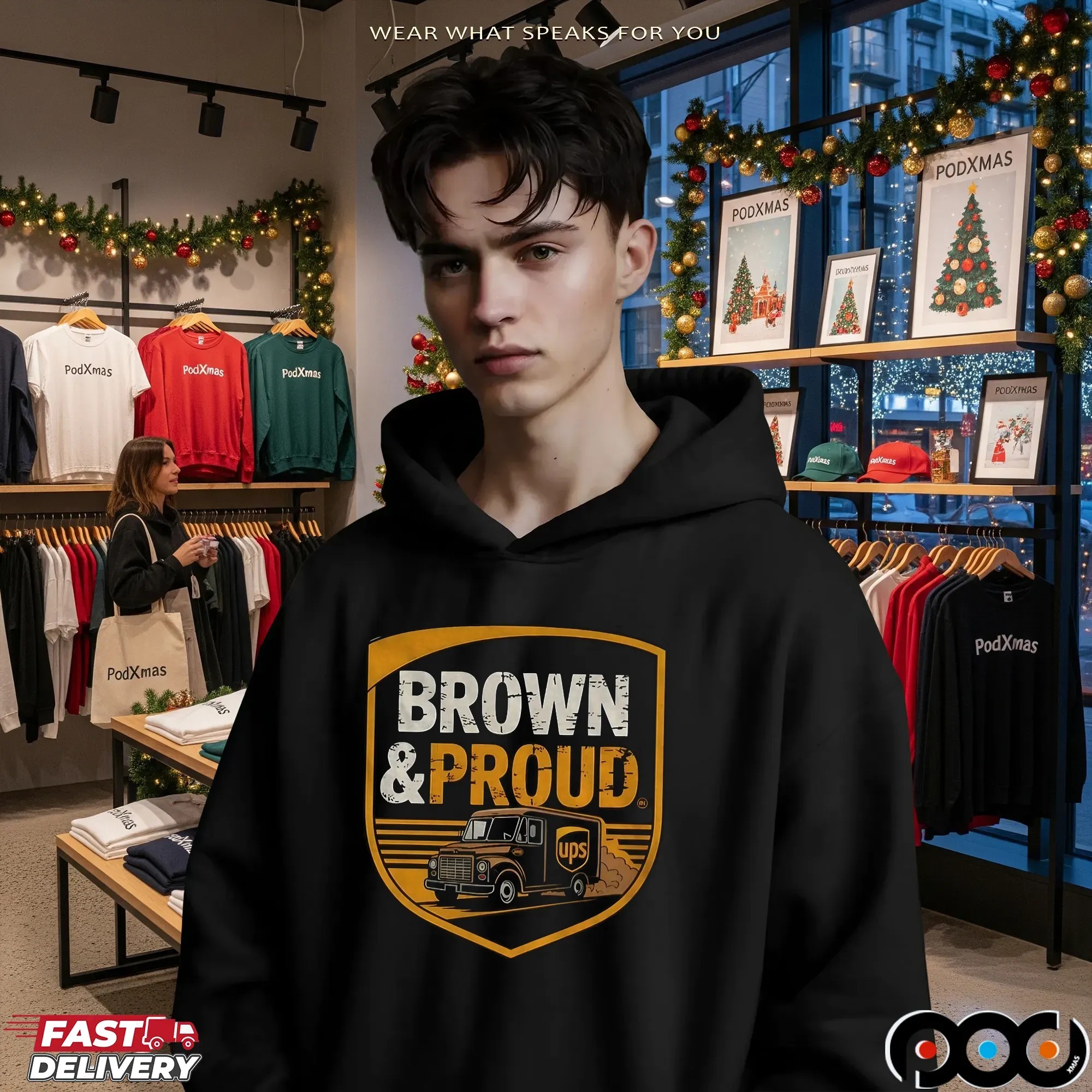 Brown And Proud Ups Driver Pride Logo Graphic T Shirt
